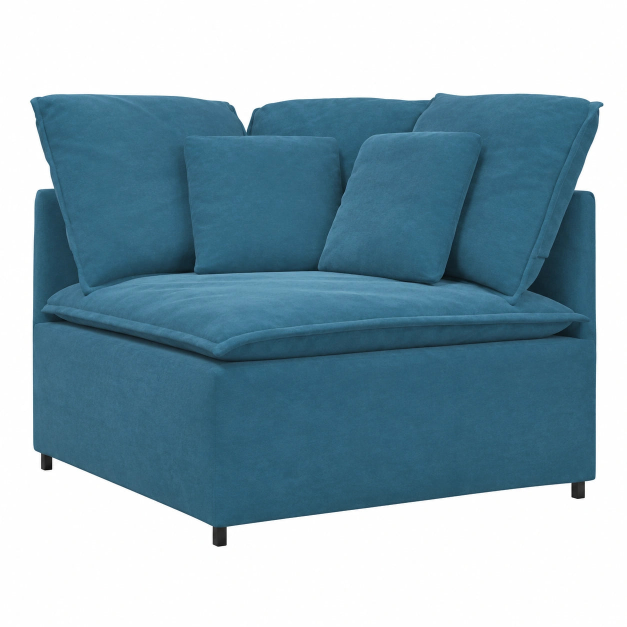 Divano Angolare Modulare con Cuscini Blu 100cm - Design Moderno