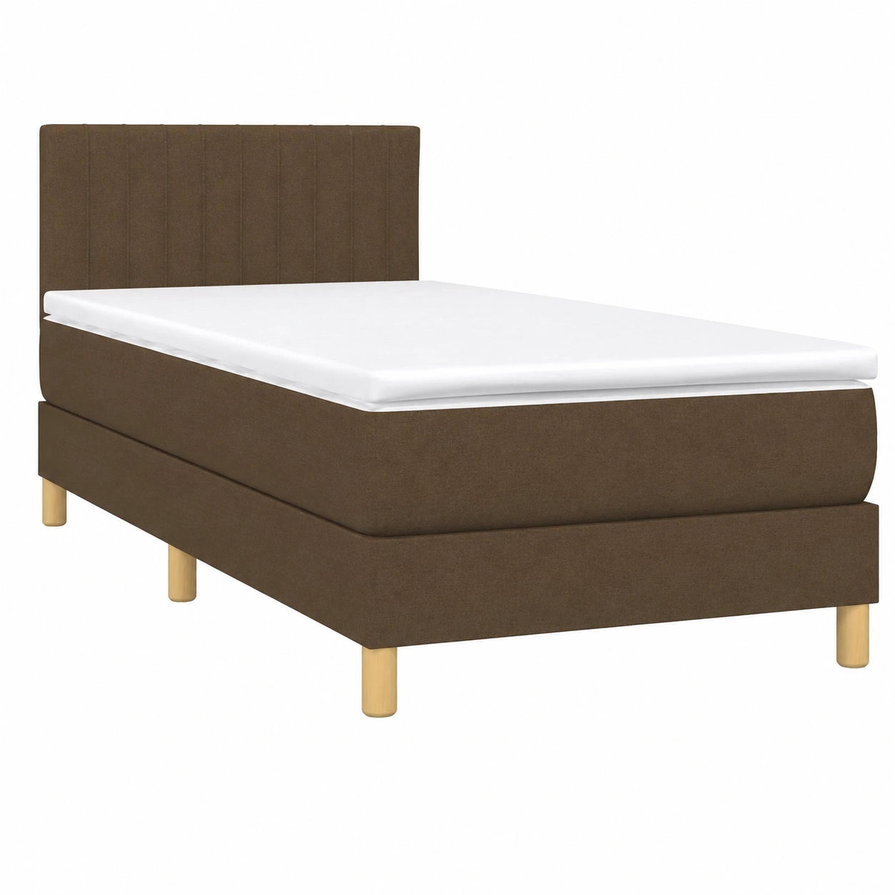 Divano letto moderno in tessuto marrone scuro con molle insacchettate, 80x200 cm, con poggiatesta regolabile, ideale per camera ragazzi o ospiti