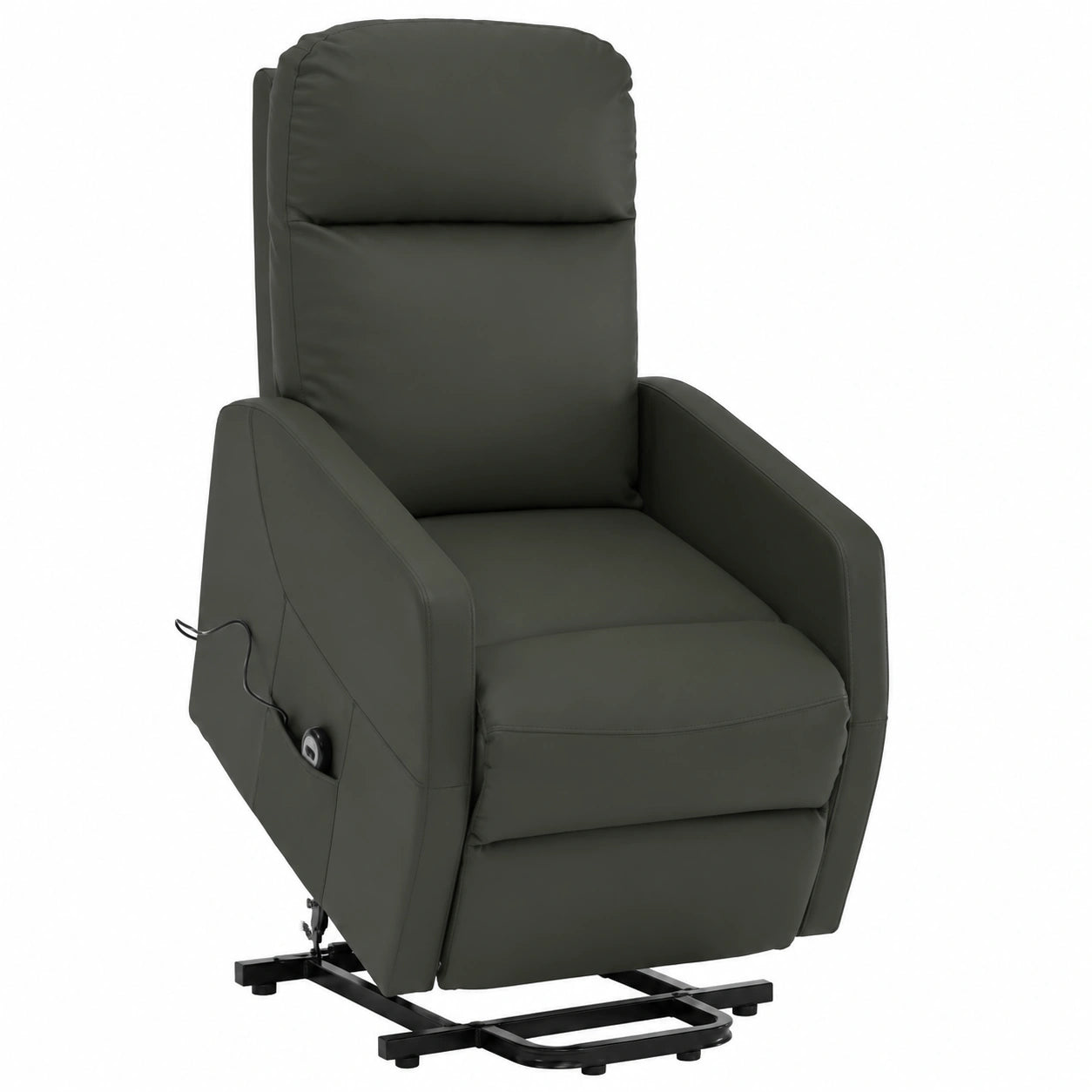 Poltrona Relax Alzapersona in Similpelle con Poggiapiedi, 66x91x107 cm