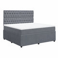 Letto imbottito in velluto grigio scuro 180x200 cm con materasso a molle insacchettate e testiera regolabile
