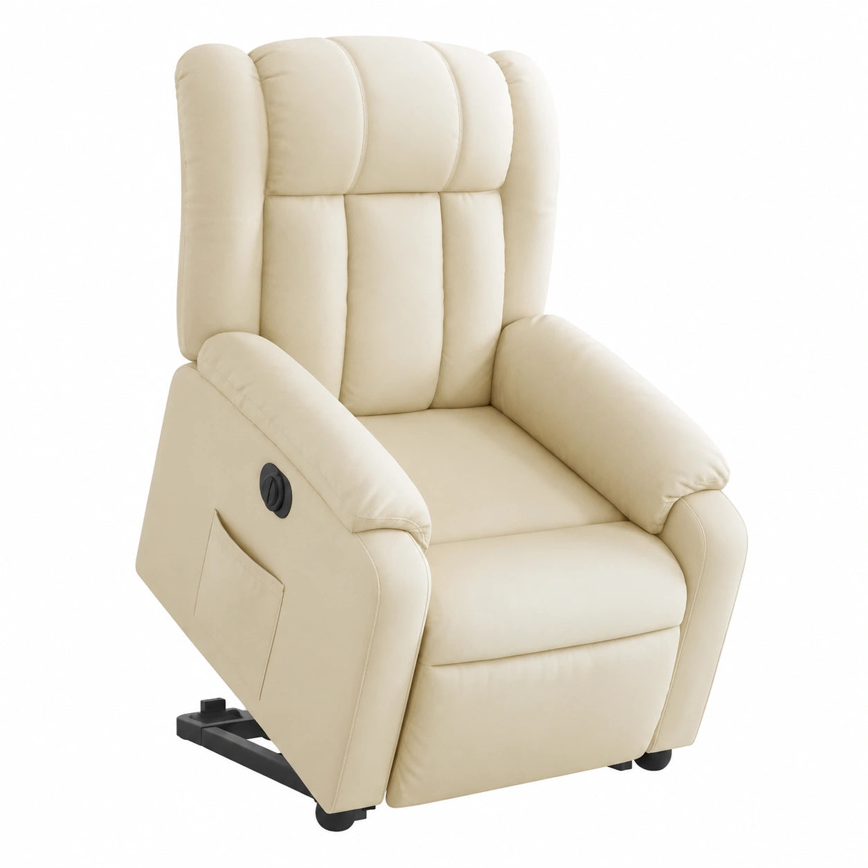 Poltrona Relax Elettrica Massaggiante in Tessuto Crema