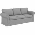 Divano Moderno in Tessuto Grigio Chiaro 215x82x80 cm, Design Ergonomico per Soggiorno Elegante
