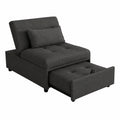 Poltrona Letto Singolo Trasformabile MAKA con Materasso Spesso e Cuscino Rimovibile, Divano Regolabile Salvaspazio 191x79x90 cm (Grigio Scuro)