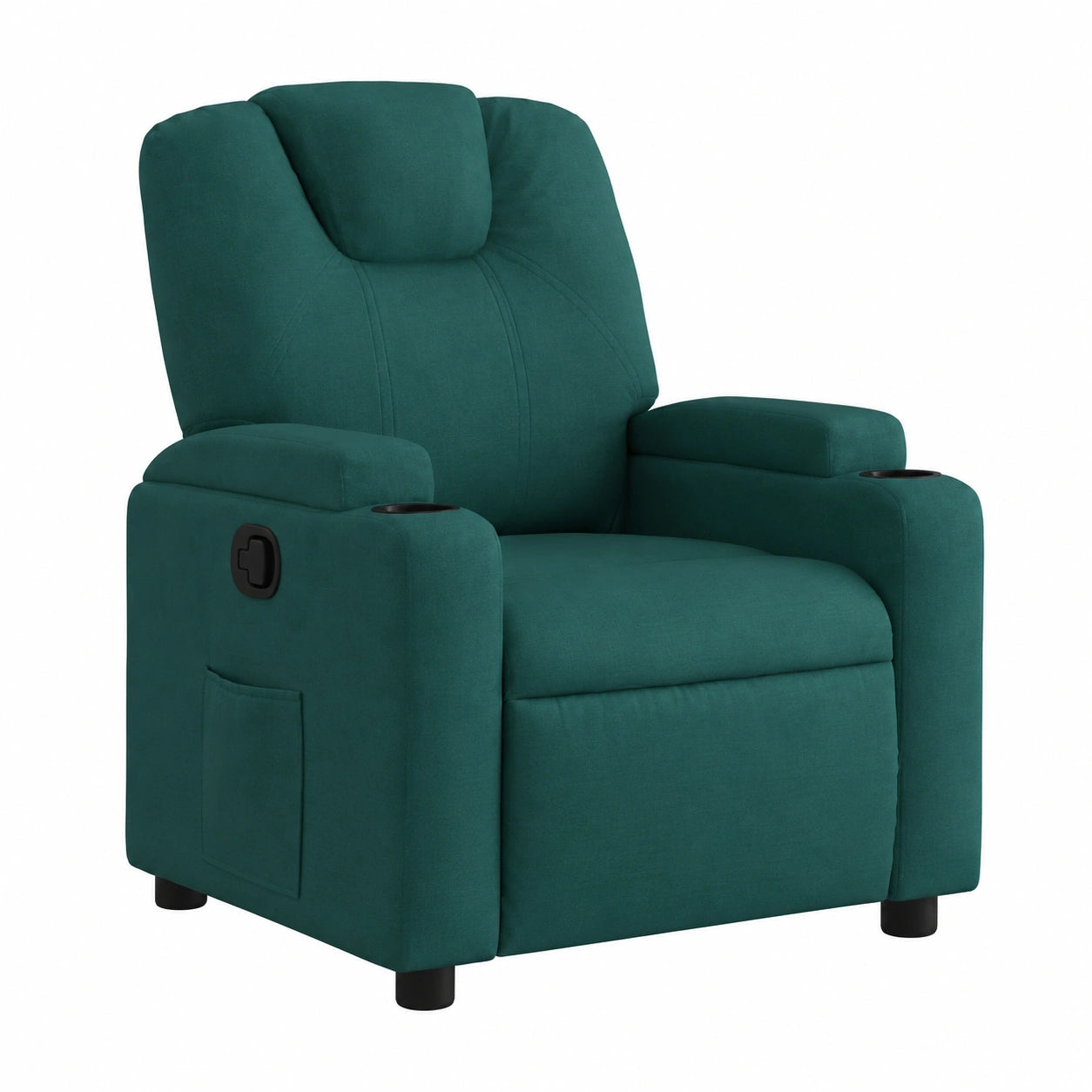 Poltrona Reclinabile Elettrica in Tessuto Verde Scuro
