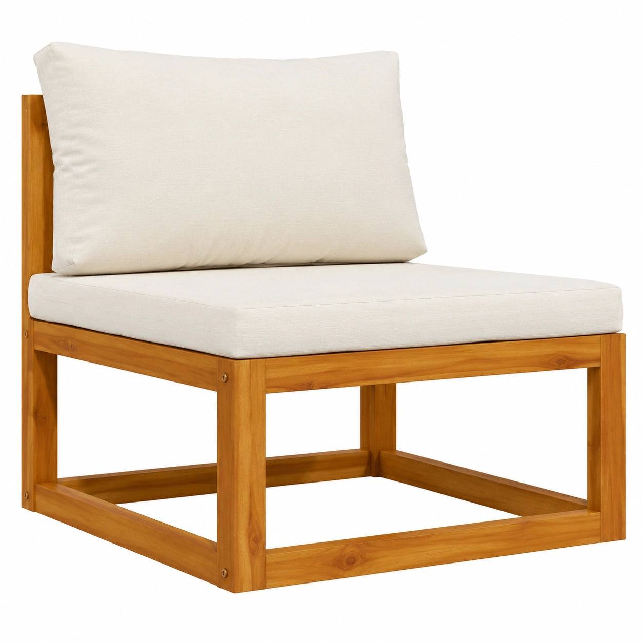 Set divano modulare da giardino in acacia con cuscini impermeabili