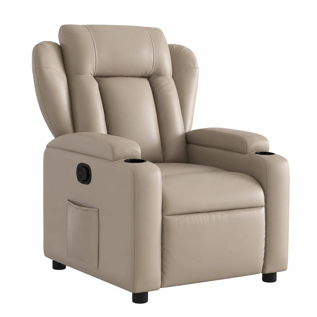 Poltrona Reclinabile Cappuccino in Pelle Sintetica con Funzione Elettrica
