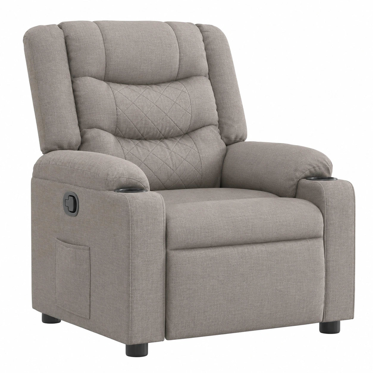 Poltrona Relax Reclinabile in Tessuto Colore Tortora